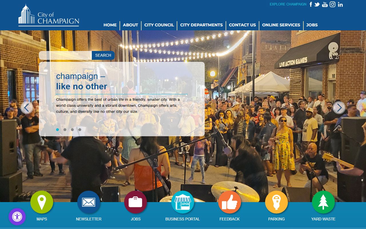 City of Champaign website for accessing public records and DUI information