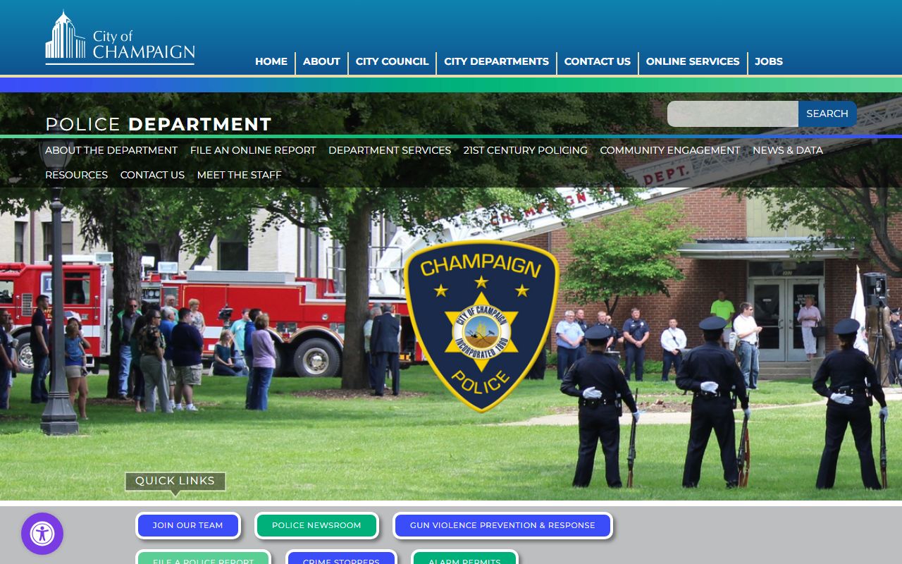 Champaign Police Department website for DUI records and arrest information