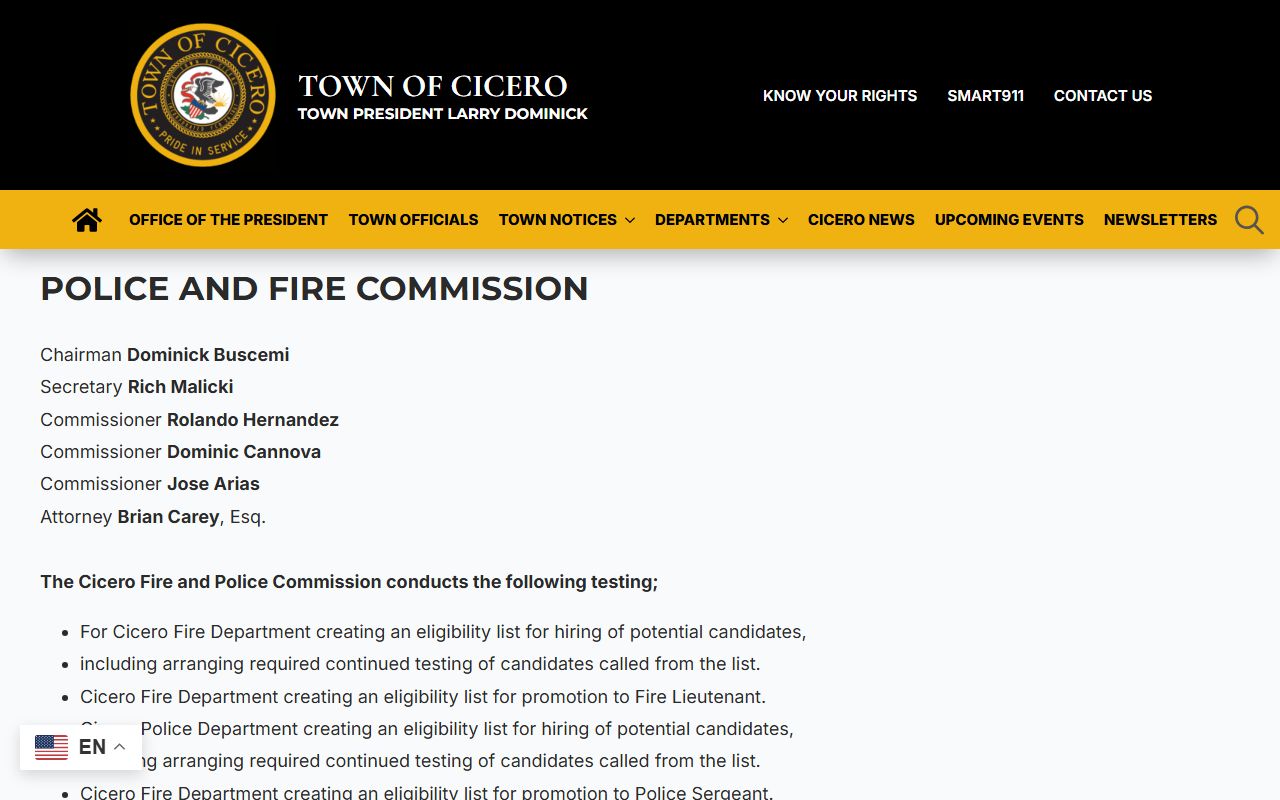 Cicero Police Department website for DUI records and arrest information in Cicero Illinois