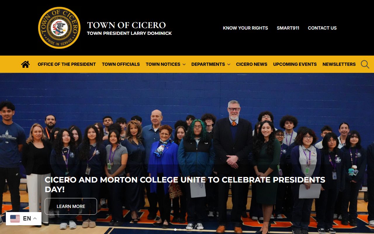 Town of Cicero website for accessing DUI records and public information