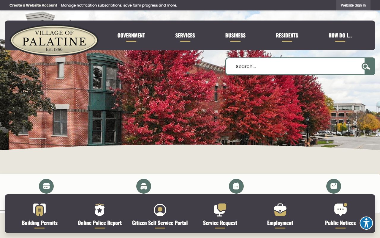 Village of Palatine website for public records and DUI information