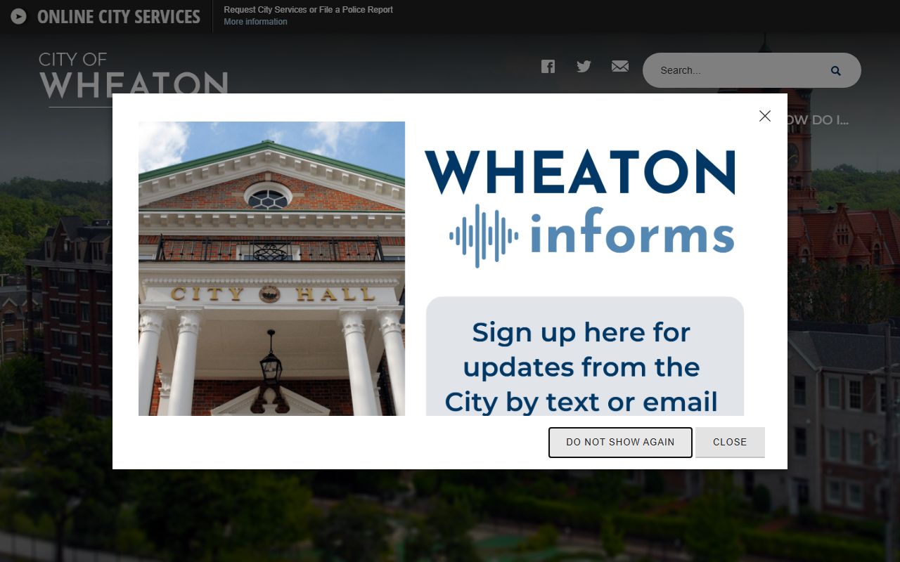 City of Wheaton website for public records and DUI information