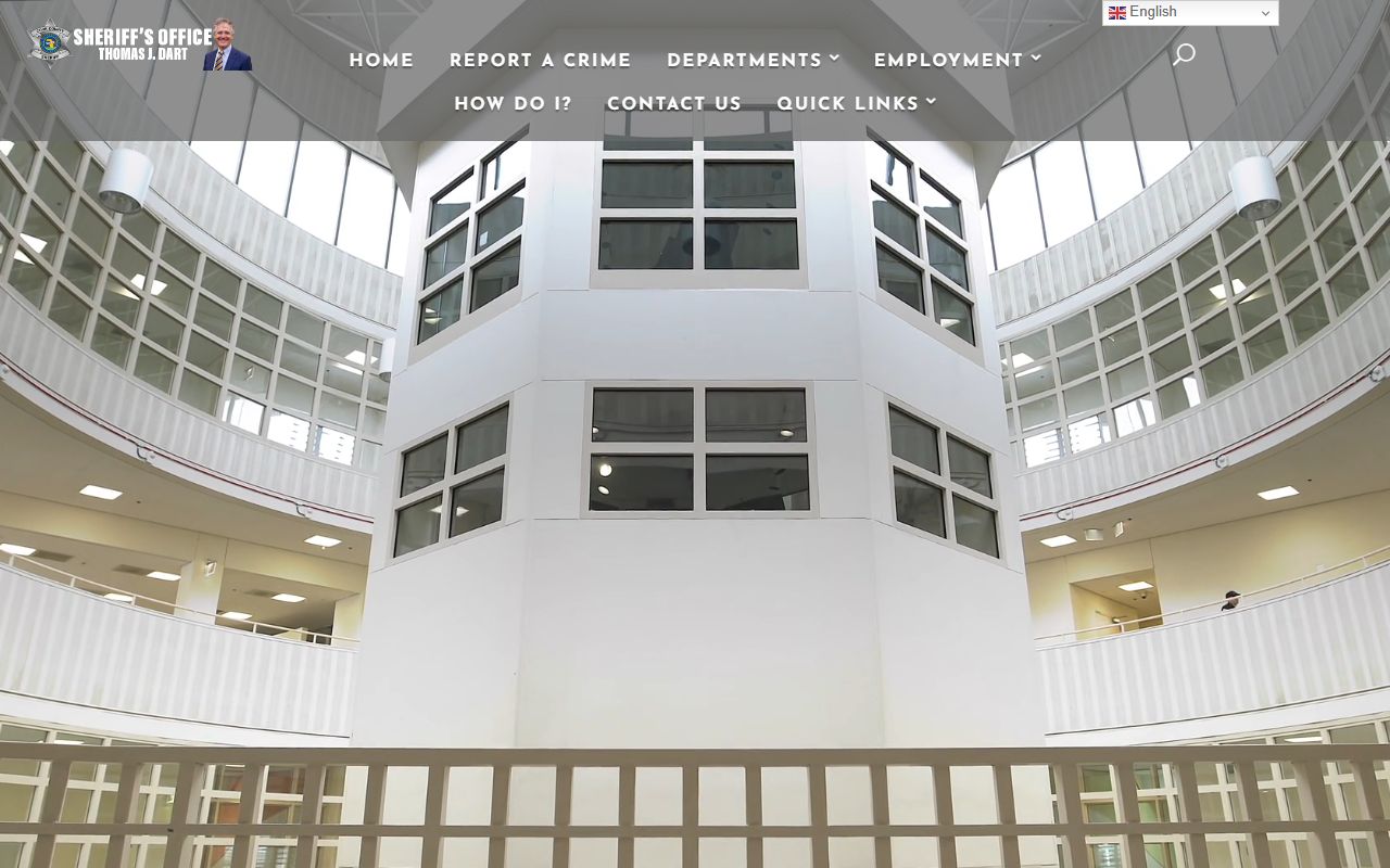 Cook County Sheriff website showing DUI arrest and inmate information for Cook County