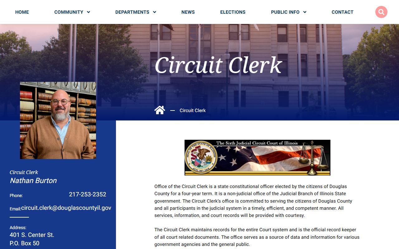 Douglas County Circuit Clerk website for DUI case records in Illinois