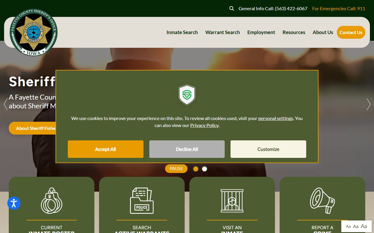 Fayette County Sheriff website for DUI arrest records in Vandalia Illinois