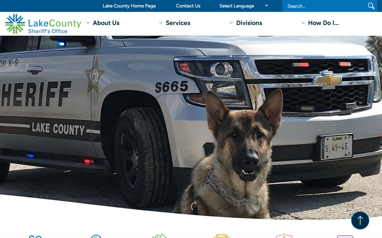 Lake County Sheriff website showing DUI arrest and public safety information for Lake County